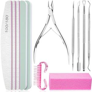 flintronic 12 Pezzi Lime per Unghie 100/180, Kit Lima per Unghie Professional, per la Cura Degli Unghie, per Uso Domestico e Salone