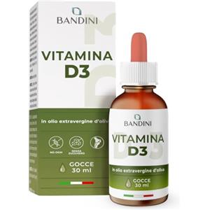 Bandini® Vitamina D3 | 2000 UI per Goccia | in Olio Extravergine di Oliva | Vitamina D 30ml con Contagocce | Supporto per Ossa, Denti e Sistema Immunitario | Alta Biodisponibilità | Facile Assunzione