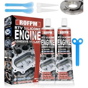 ROFPM Sigillante Motore Alte Temperature, Silicone Auto Pasta Nero Guarnizioni | RTV Gasket, Engine Sealant, Colla Sigillante Per Ingranaggi, Coppa Olio, Tubi di Scarico e Testate, Stufa A Pellet, Camino