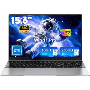 MITUNTUN Notebook 15,6 Pollici 4425Y, 16GB RAM, 256GB SSD, Display FHD | Cerniera 180°, Wi-Fi 5 dual band e Bluetooth 4.2 per studio, smart working, video, videochiamate e uso quotidiano.