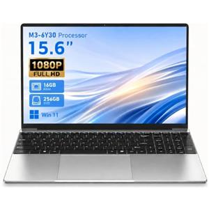 MITUNTUN Notebook 15,6 Pollici M3-6Y30, 16GB RAM, 256GB SSD, Win 11 Pro | 2 core/4 thread da 0,9 a 2,2 GHz per navigazione, documenti, lezioni online, lavoro d'ufficio e attività quotidiane.