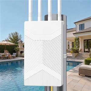 MEETOWN Ripetitore WiFi Esterno, 1800Mbps WiFi 6 Range Extender Outdoor con Antenne wifi ad Alto Guadagno, PoE, IP65 Waterproof Copertura WiFi Lunga Distanza per Giardino Camper Garage