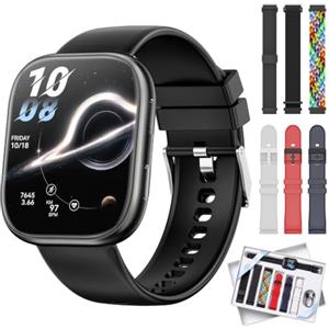 Mingtawn Smartwatch Donna, 7 Cinturini—Regalo Perfetto Donna, 1,83'' Orologio Smartwatch Chiamate Bluetooth, Smart Watch con 100+ modalità Sportive/Sonno/Cardiofrequenzimetro/SpO2 per Android iOS