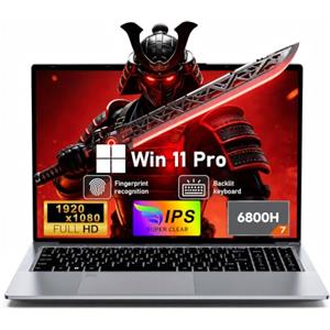 MITUNTUN PC Portatile Gaming 15,6" R7 6800H, 24GB RAM, 1TB SSD, FHD, Win 11 | 8 core/16 thread fino a 4,7 GHz per multitasking, creazione di contenuti, streaming, gaming leggero e produttività.