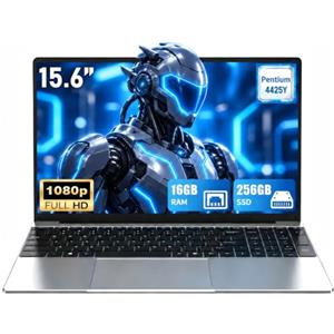 MITUNTUN Computer portatile da 15,6", 4425Y, 16GB RAM, 256GB SSD, FHD | Cerniera a 180°, WiFi 5 Dual Band e BT 4.2 per studiare, guardare video, effettuare videochiamate e usarlo comodamente a casa
