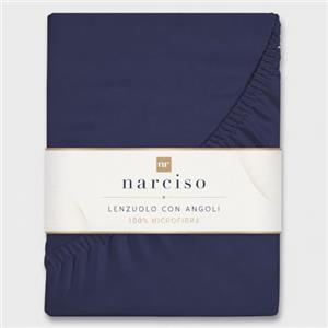 NARCISO Lenzuolo con Angoli Matrimoniale 180x200+25 in Microfibra Tinta Unita Embossed, Lenzuola Sotto con Angoli Matrimoniale Traspirante ed Anallergica, Made in Italy 2P (Royal Blu)