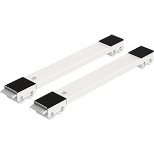 Ronlap base lavabiancheria regolabile con freno, rullo per mobili per carichi pesanti per lavatrice, asciugatrice, frigorifero fino a 300 kg, lunghezza 44,5-72 cm, bianco