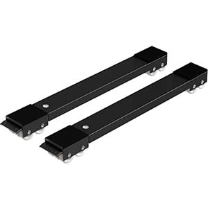 Ronlap base lavabiancheria regolabile con freno, rullo per mobili per carichi pesanti per lavatrice, asciugatrice, frigorifero fino a 300 kg, lunghezza 44,5-72 cm, nero