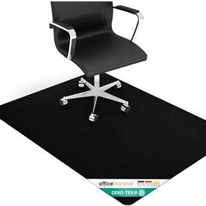 OfficeMarshal Tappetino Protettivo per Sedia da Ufficio Nero per Pavimenti duri 120x100 cm - Protegge Piastrelle, parquet e Laminato da sedie, Attrezzi Fitness e Oggetti caduti (Viking)