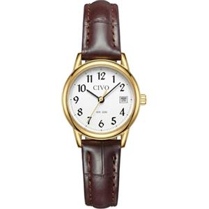 CIVO Orologio Donna Piccolo Analogico: Numeri Grandi Cinturino in Pelle | Morbida Quadrante Ad Alto Contrasto - Regalo per Donne con Polso Vogliono Leggere l'Ora Senza Sforzo
