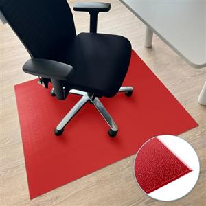 Floordirekt Tappetino protettivo per pavimento, 75 x 120 cm, rosso, con bordo smussato, per sedia da ufficio, in PVC, protezione pavimento, tappetino, tappetino protettivo per laminato, parquet,