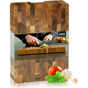 NIRO Tagliere da Cucina Professionale XXL in Legno Naturale di Noce, SPESSORE 6 CM, Dimensioni 60 x 40 x 6 cm, Atossico, Legno Massello Pregiato, Vassoio da Portata, Design Unico