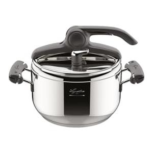 Lagostina Preziosa Lagoeasy'Up Pentola a Pressione, 5 L, Acciaio 18/31 | In Acciaio 18/31, Fondo Lagoseal plus, Apertura Facile, Compatibile con Induzione e Gas