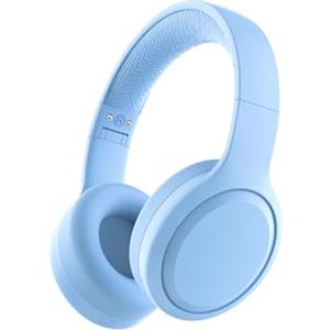 Xunpuls - Cuffie Bluetooth per bambini, pieghevoli, senza fili, suono stereo con microfono, 10 ore di riproduzione, Bluetooth 5.3, cuffie senza fili per bambini, adulti, scuola, lezione online, Blu