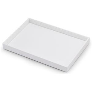 Papten Vassoio Portagioie in Pelle Bianca,vassoio Organizer Per Gioielli | Portagioie per cassetto,inserto per gioielli,organizer,espositore per gioielli,35x24x3 cm,vassoio per gioielli impilabil