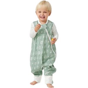 Duomiaomiao Sacco nanna estivo， 0,5 tog, sottile sacco a pelo estivo con piedi, 100% cotone sacco a pelo bambini estate 3-4 anni