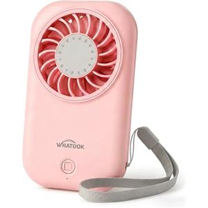 WHATOOK Mini ventilatore palmare: 56 g, ultra leggero, portatile, 11000 giri/min, forte ventilatore a mano con 5 velocità, ventilatore tascabile ricaricabile USB-C
