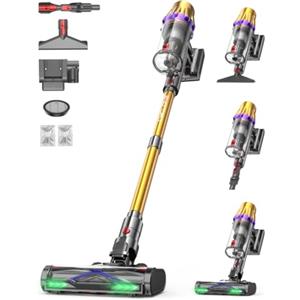 aonus Aspirapolvere senza Fili 60KPa/650W/80Min Scopa Elettrica Potente,Oro | Autoportante, Funzione Aroma, Touchscreen LED, Anti-Groviglio e 6 LED Verdi, Vacuum Cleaner, per Tappeti Pavimenti Duri