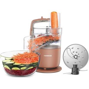Kenwood MultiPro Go FDP22.130RD, Robot da Cucina, Trita, Affetta, Grattugia, Riduce in Purea e Impasta, 360° Express Serve, Ciotola da 1.3L, Lame per Impastare, Disco da 4 mm, 650W, Rosso Argilla