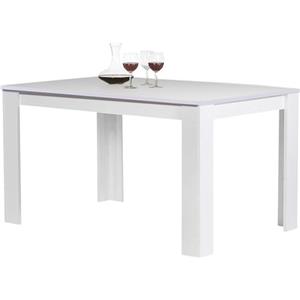 BAKAJI Tavolo Sala da Pranzo Cucina Forma Rettangolare Design Moderno in Legno MDF Finitura in Melammina Dimensione 120 x 80 x 74 cm Arredamento Casa (Bianco)