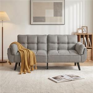 JIEXI Divano 2 Posti 191cm, Divano Moderno Scandinavo in Tessuto Traspirante con Cuscini a Molle e Gambe in Legno Massello, Divanetto per Soggiorno, Camera da Letto e Piccoli Appartamenti