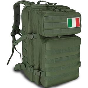 HEMSO Zaino Militare 45 Litri, Impermeabile Grande Zaino Tattico, Molle Zaini di Assalto per Uomo Donna Università Sopravvivenza Viaggio Trekking Campeggio Caccia Moto Palestra Fotografico (Verde)