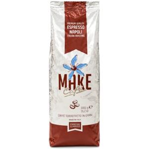 MAKE Cafe Make Cafè Caffè in Grani 1 kg - Espresso Napoli - Caffè Napoletano in Chicchi - Miscela Intensa e Cremosa - Gusto Forte e Deciso