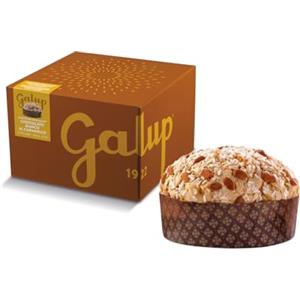 Galup Panettone Artigianale con Gocce di Cioccolato Bianco al Caramello a Lievitazione Naturale, Senza Uvetta e Canditi, Guarnito con Glassa alle Nocciole, Mandorle e Granella di Zucchero - 1Kg