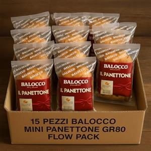 Generico Mini Panettone Gr80 Morbido E Dal Gusto Tradizionale - Confezione Da 15 O 30 Pezzi - Dolce Natalizio Italiano In Flow Pack Soffice E Profumato (Confezione da 15 Pezzi)