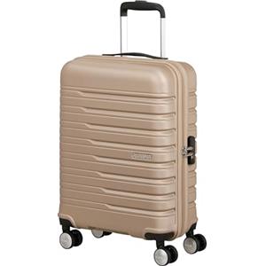 American Tourister Flashline Trolley da cabina Ivory Gold, 55 cm | Oro Avorio, trolley rigido, 55H x 40W x 20D cm, 34 L, 2.6 kg, con lucchetto TSA e cinghie interne incrociate