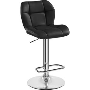 Yaheetech Sgabello Bar Alto Cucina in Similpelle Moderno con Schienale Nero | Similpelle, Schienale, Girevole 360°, Altezza Regolabile, Design Moderno, Poggiapiedi Metallo, per Cucina Salone Ristorante