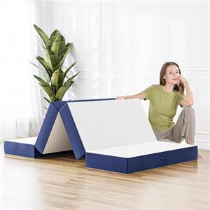 Doubleslee Materasso Pieghevole 60x190x10 4 Pezzi, Alta Densità, Lavabile | Materassino pieghevole 1 pers. Alta densità, lavabile, traspirante. Ideale campeggio, auto, viaggio, ospiti. Oeko-TEX