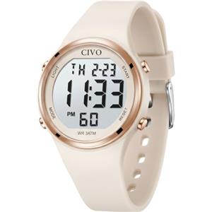 CIVO Orologio Digitale Donna Sportivo: Ampio Display LCD, Grandi Numeri | Facili da Leggere, Cinturino in Silicone, Resistente Sveglia - Moda Cronometro per Corsa Uso Quotidiano, Regalo per Donna