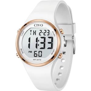 CIVO Orologio Digitale Donna Sportivo: Ampio Display LCD, Grandi Numeri | Facili da Leggere, Cinturino in Silicone, Resistente Sveglia - Moda Cronometro per Corsa Uso Quotidiano, Regalo per Donna