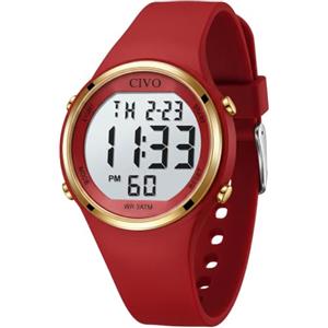 CIVO Orologio Digitale Donna Sportivo: Ampio Display LCD, Grandi Numeri | Facili da Leggere, Cinturino in Silicone, Resistente Sveglia - Moda Cronometro per Corsa Uso Quotidiano, Regalo per Donna