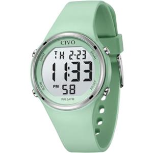 CIVO Orologio Digitale Donna Sportivo: Ampio Display LCD, Grandi Numeri | Facili da Leggere, Cinturino in Silicone, Resistente Sveglia - Moda Cronometro per Corsa Uso Quotidiano, Regalo per Donna