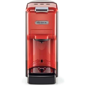 Ariete 1304/1 Macchina da caffè a cassetti, 1350W, Capacità serbatoio 0,7L, Pressione 19 bar, 3 tipologie di cassetto, Cialde e Polvere, Rosso