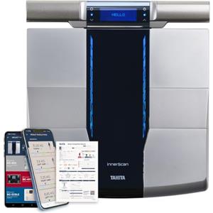 Tanita RD-545 HR Bilancia per analisi corporea a doppia reattanza intelligente con trasmissione dati Bluetooth. Grasso, massa muscolare e qualità per segmento corporeo