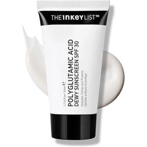 The INKEY List, crema solare a base di acido poliglutammico Dewy, SPF 30, 50 ml, preparante e protettiva, non grassa, adatta ai vegani, adatta a tutti i tipi di pelle