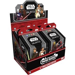 Fantasy Flight Games Asmodee | Star Wars: Unlimited TCG | Twin Suns DECK DISPLAY | 4 Prebuilt 80-Card Multiplayer Decks | Clone Wars Leaders | Legendary Cards & Exclusive Content | From Age 12 | 3 to 4 Players | 20 Min