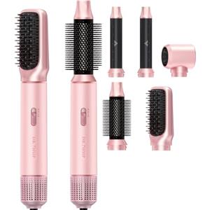AVENHO 5 in 1 Spazzola Asciugacapelli Airstyler, Arricciacapelli Automatico, Spazzola Lisciante, Volumizzante, Adatto a Tutti i Tipi di Capelli - Peach
