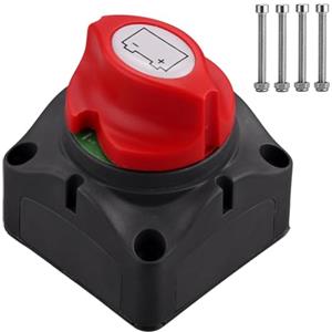 Justech Interruttore Batteria 12-48V 275A - Interruttore Manuale Disinseritore Batteria ad Alta Resistenza per Auto, Veicoli, Camper, Roulotte, Barca (On/Off) Impermeabile