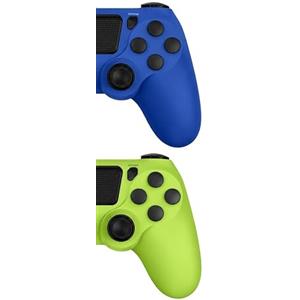 Satevol 2 Pack Controller Wireless, Controller di gioco compatibile con P4/Pro/Slim/PC,Gamepad Joystick per P4 con Pulsante Turbo/Posteriore/Doppia Vibrazione/6 Assi Giroscopio Blu + Verde