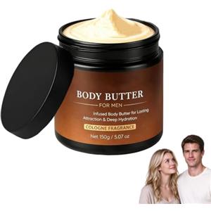 Generico Burro corpo ai feromoni per uomo - Crema idratante e balsamo profumato di colonia, burro corpo per uomo, a rapido assorbimento, idratazione a lunga durata, con burro di karité (1PCS)