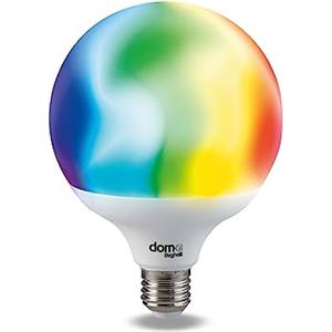 Beghelli Dom Lampadina LED Alexa Smart GLOBO E27 14W RGB-CCT WiFi-Lampada Compatible con App, Lampadine Accessori Domotica di Facile Installazione, Regolazione di Colori a Luce Calda e Luce Fredda