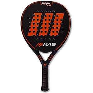 MAS Padel - RIVAL 100, Racchetta da Padel, Arancione/Ardesia, Rivestimento 100% in Fibra di Carbonio, Custodia Inclusa