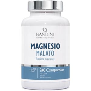 Bandini® Magnesio Malato - 240 Compresse Alto Dosaggio con 2000 mg per Dose | Formula ad Elevata Biodisponibilità - Metabolismo, Energia - Senza Additivi Indesiderati - 100% Vegan