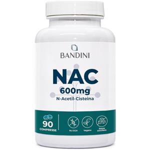 Bandini® NAC N-Acetil-Cisteina 600mg - 90 Compresse con Acetyl Cisteina - | Fornitura 3 mesi - Altamente Dosato - Sostiene le Difese Immunitarie - Precursore del Glutatione - Senza Additivi, 100% Vegan