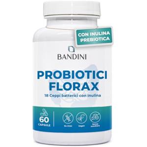 Bandini® FLORAX PROBIOTICS | Fermenti Lattici Probiotici per l'intestino - | 20 Miliardi UFC - 18 Ceppi Batterici tra cui Lactobacillus, BifidoBacterium - Probiotico naturale - 60 Capsule per 60 Giorni