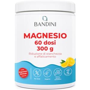 Bandini® MAGNESIO COMPLETO IN POLVERE 430mg - Puro 60 Dosi, Magnesium Carbonato, Citrato, Integratore Benessere Intestinale Per Stitichezza, Ansia, Mal di Testa, Stanchezza, Stress, Memoria (300g)
